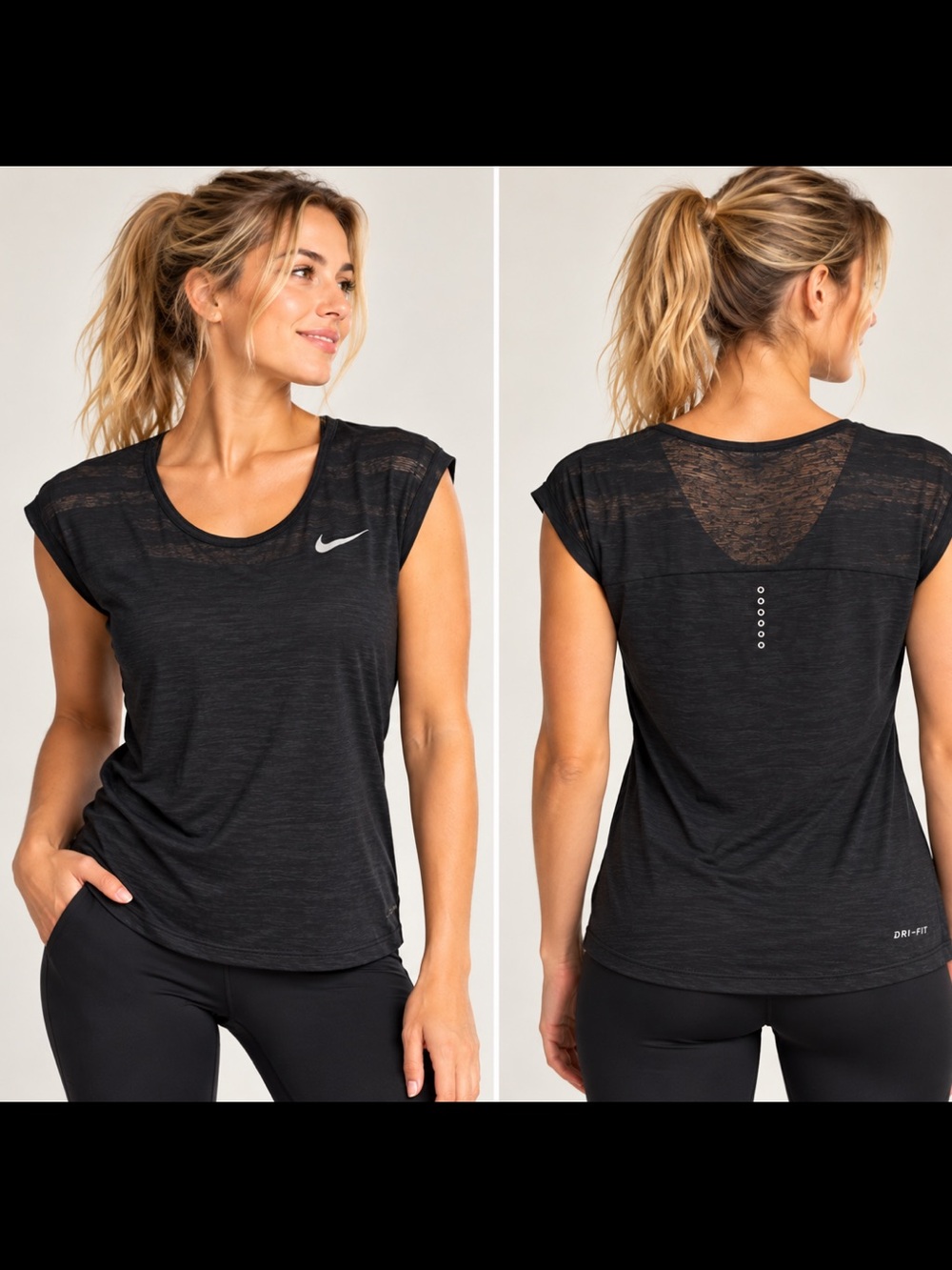 Nike Dri-FIT Cool Breeze Y2K Black Women’s S Running Workout Top